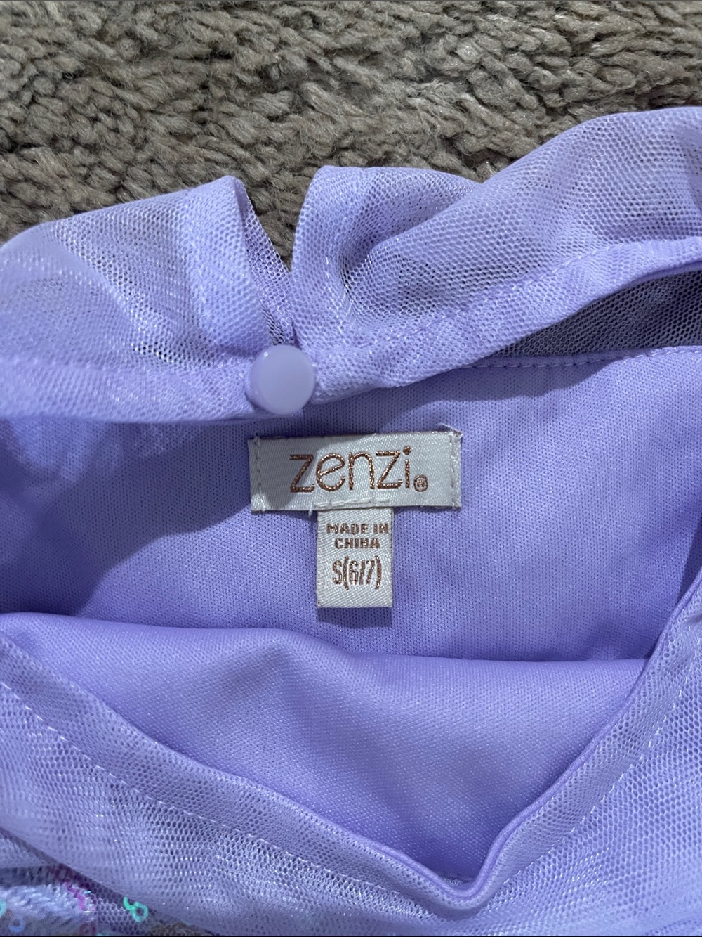 Zhenzi Lilac Party Dress with Tulle Overlay - Picture 2 of 3